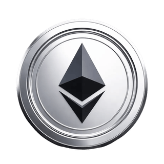 Schwebendes grafisches Element eines Ethereum ETH Kryptowährungs-Coins